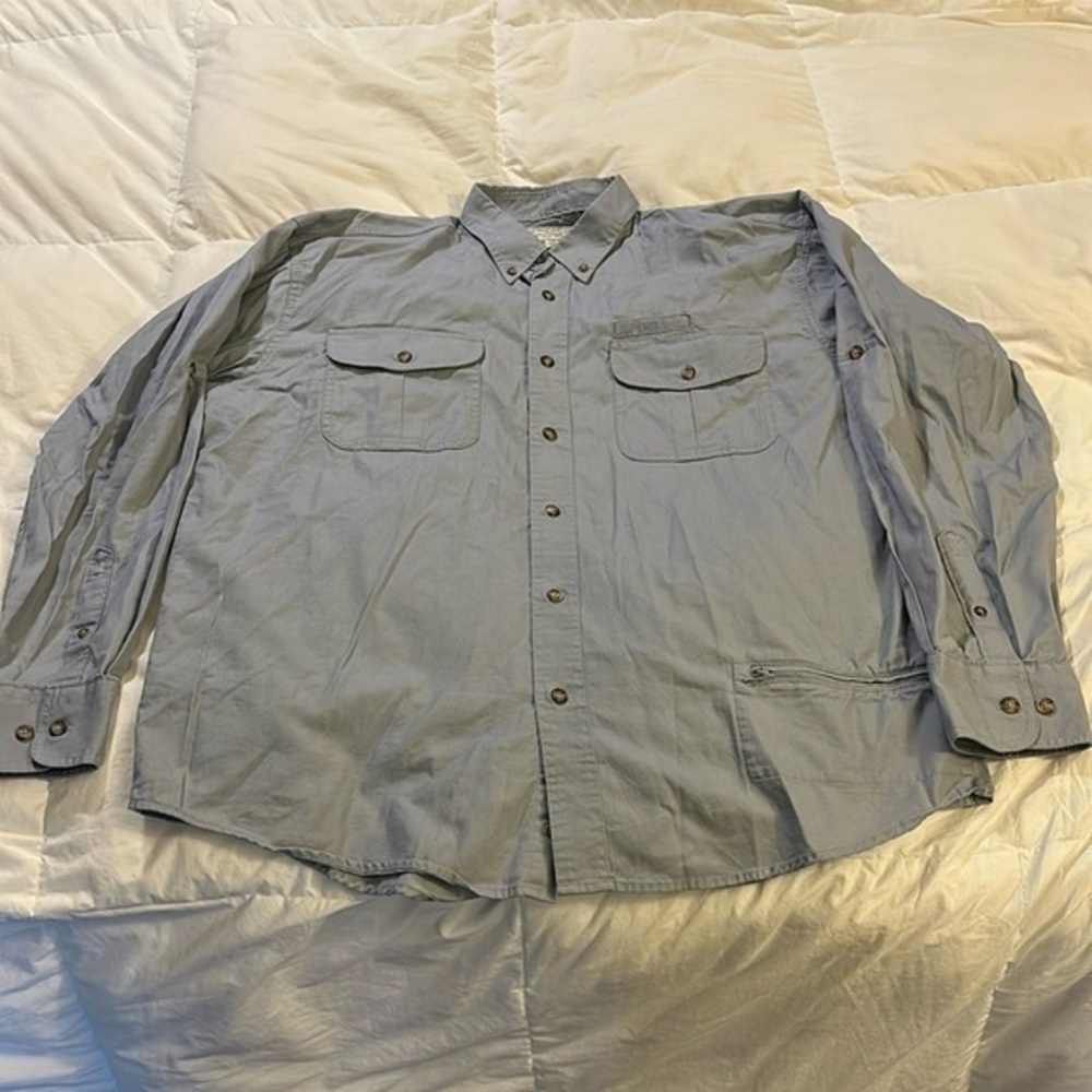 Cabelas Legendary Quality Men's Button Down Shirt Gray Size Large
